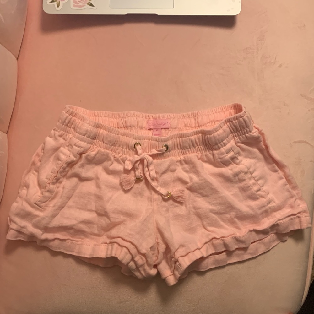 Lilly Pulitzer light pink linen shorts